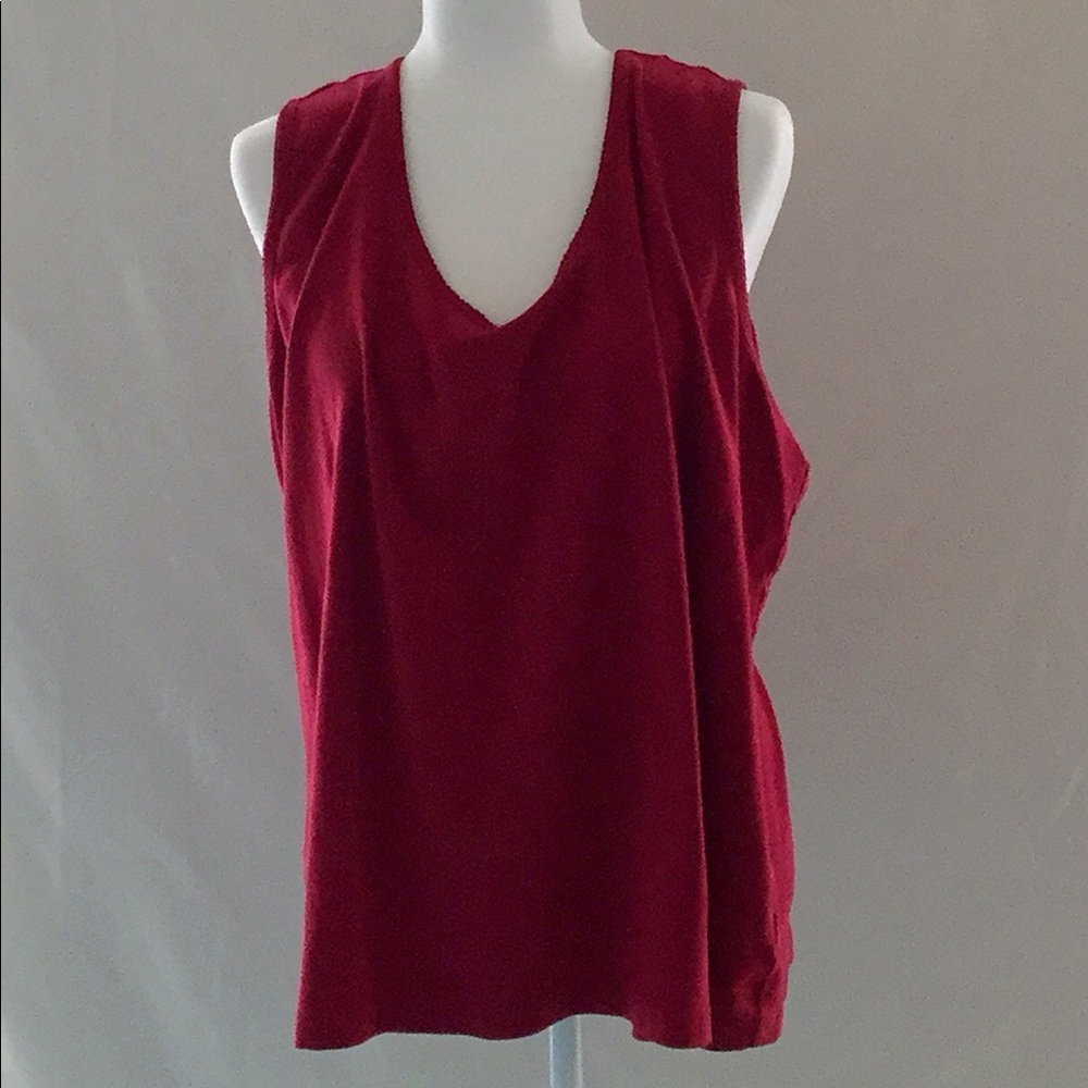 Red Sleeveless Tank Top Blouse Size 30/32